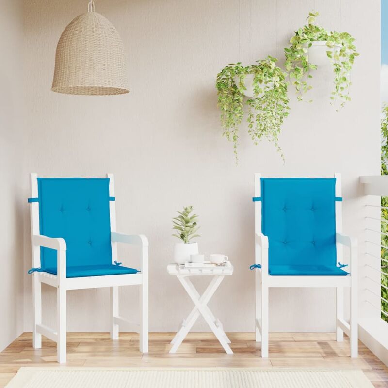 Vidaxl - Coussins de chaise de jardin à dossier bas lot de 2 bleu