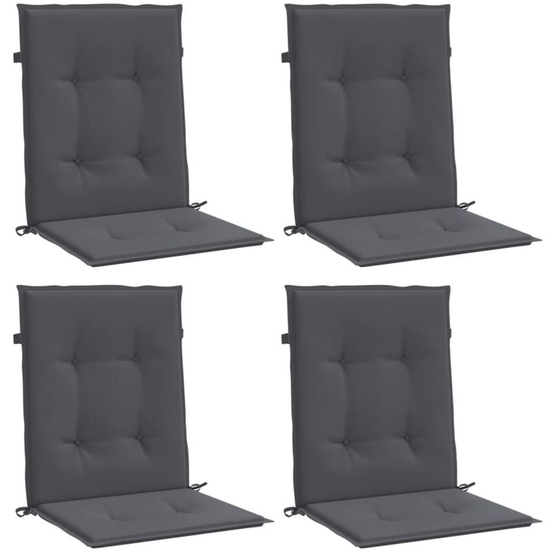 Vidaxl - Coussins de chaise de jardin à dossier bas lot de 4 anthracite