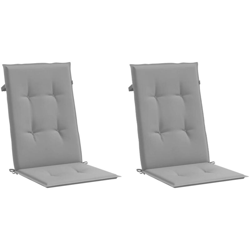 Vidaxl - Coussins de chaise de jardin à dossier haut lot de 2 gris tissu