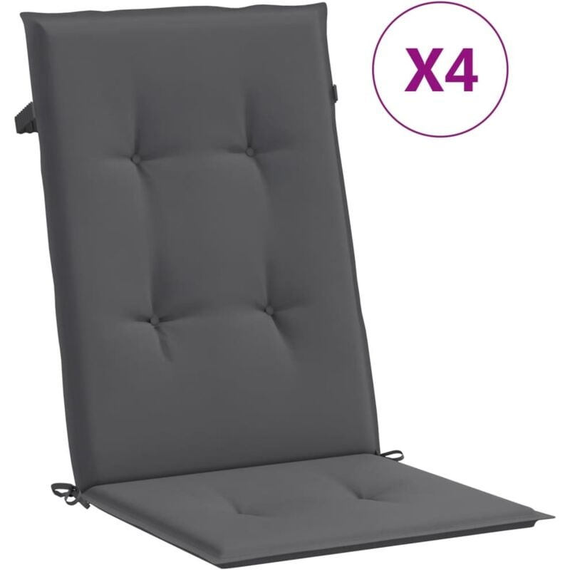 Vidaxl - Coussins de chaise de jardin à dossier haut lot de 4 anthracite