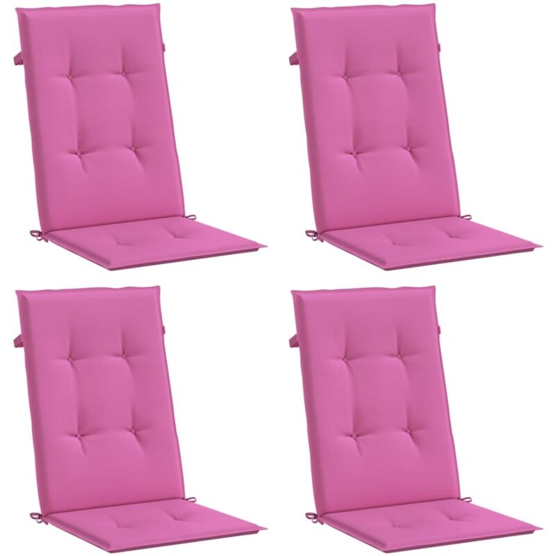Vidaxl - Coussins de chaise à dossier haut 4 pcs rose tissu