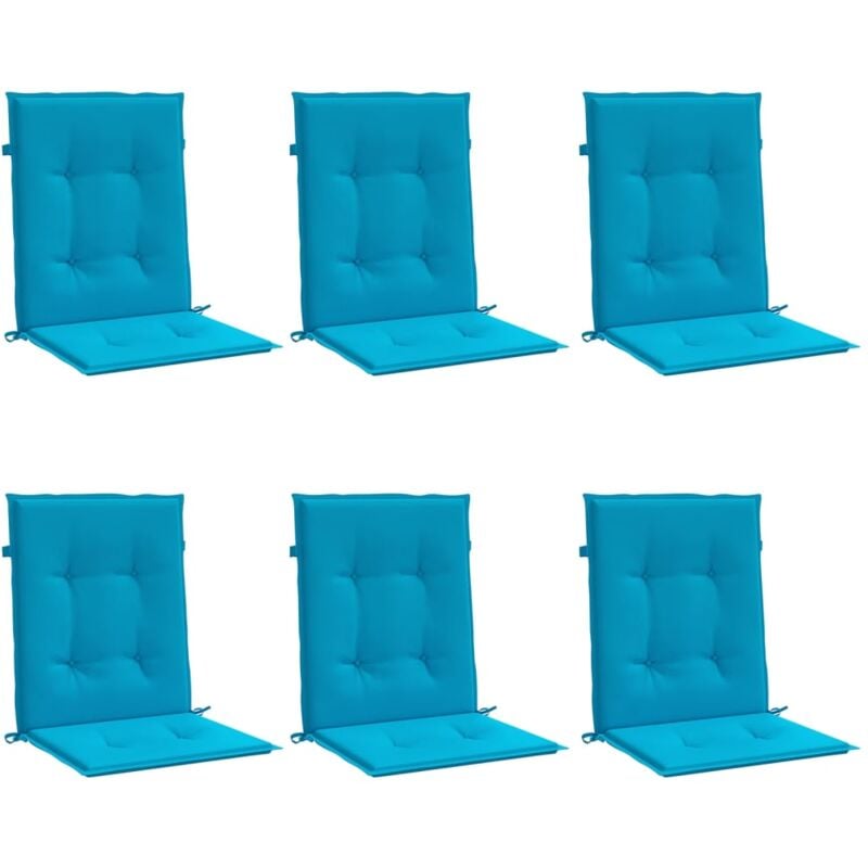 Vidaxl - Coussins de chaise de jardin à dossier bas lot de 6 bleu