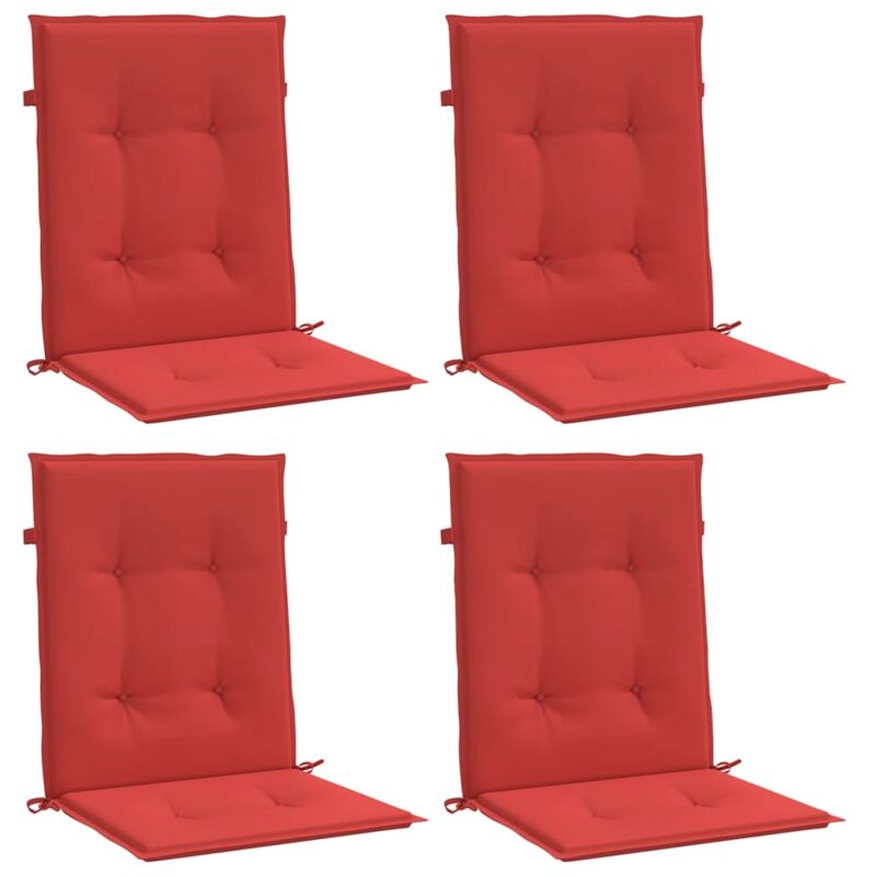 Vidaxl - Coussins de chaise de jardin à dossier bas lot de 4 rouge