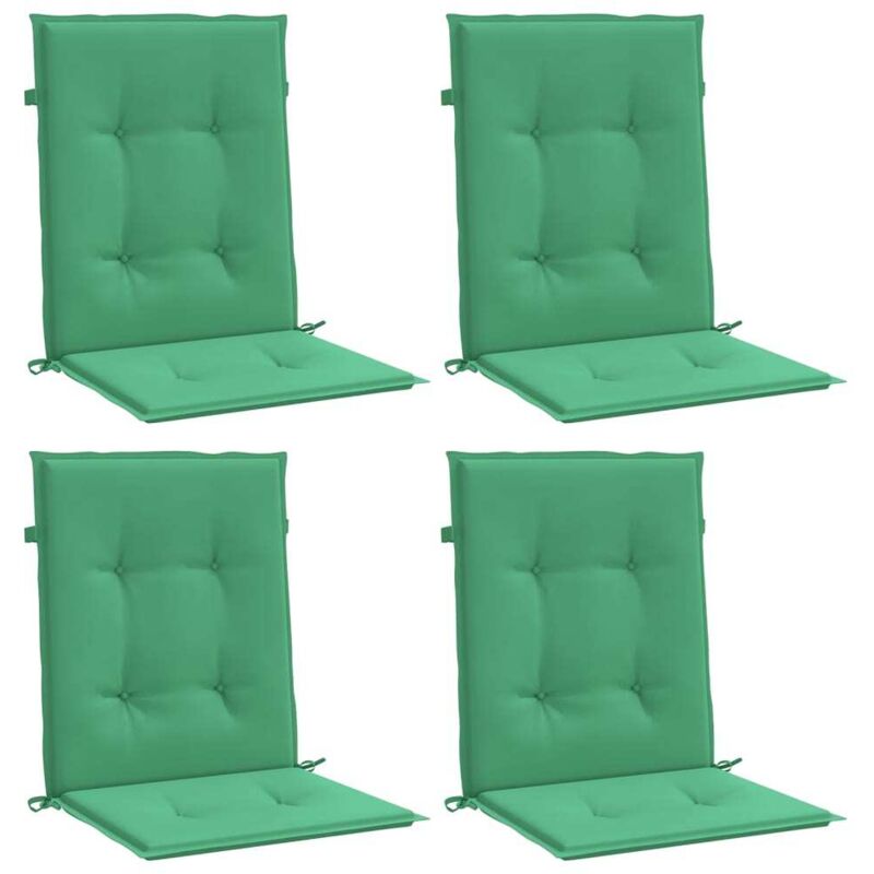 vidaXL Coussins de chaise de jardin à dossier bas lot de 4 vert