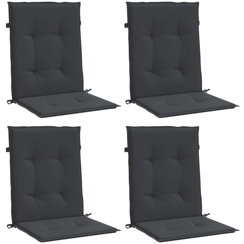 Vidaxl - Coussins de chaise de jardin à dossier bas lot de 4 noir