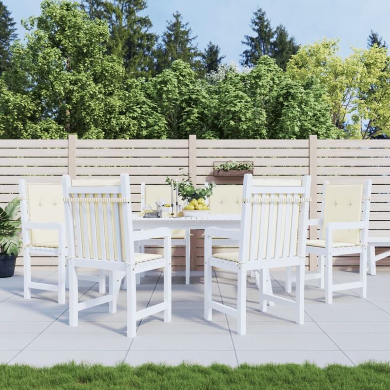 Vidaxl - Coussins de chaise de jardin à dossier bas lot de 6 crème