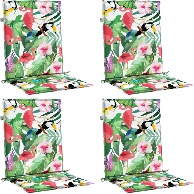 Coussins de chaise à dossier bas lot de 4 multicolore tissu