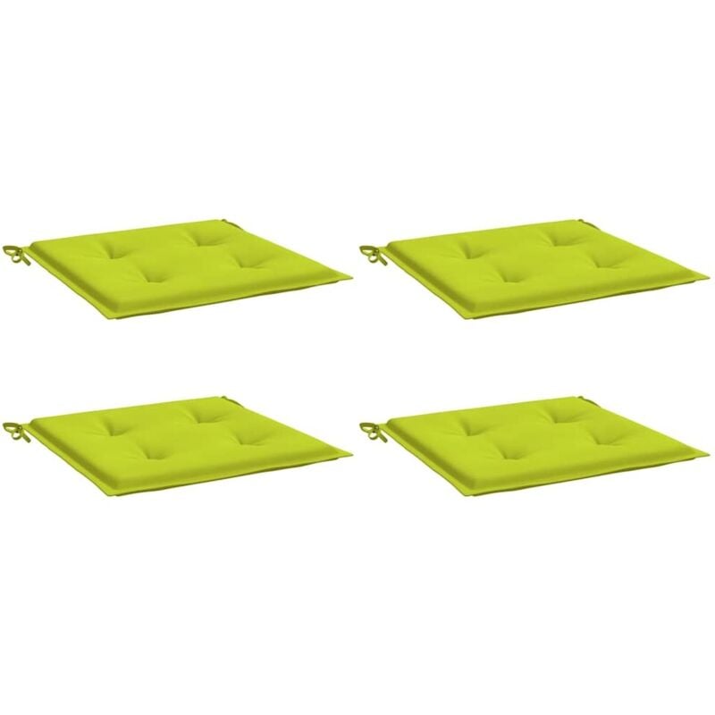 vidaXL Coussins de chaise de jardin lot de 4 vert vif 40x40x3 cm