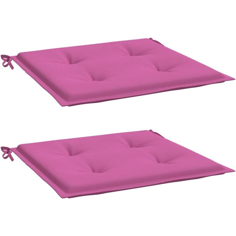 Coussins de chaise de jardin lot de 2 rose 40x40x4 cm tissu Vidaxl
