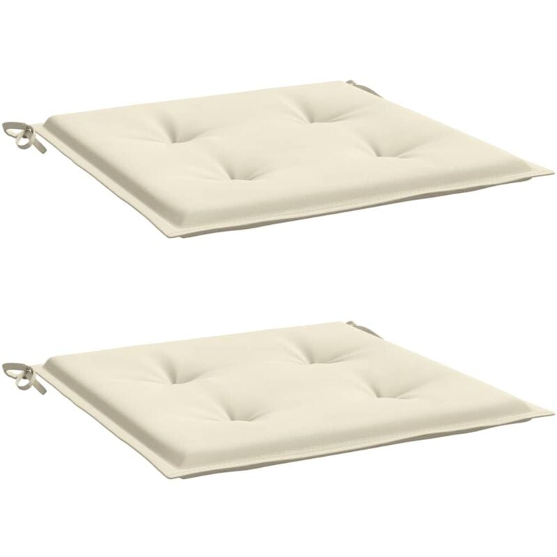 Vidaxl - Coussins de chaise de jardin lot de 2 crème 50x50x3 cm
