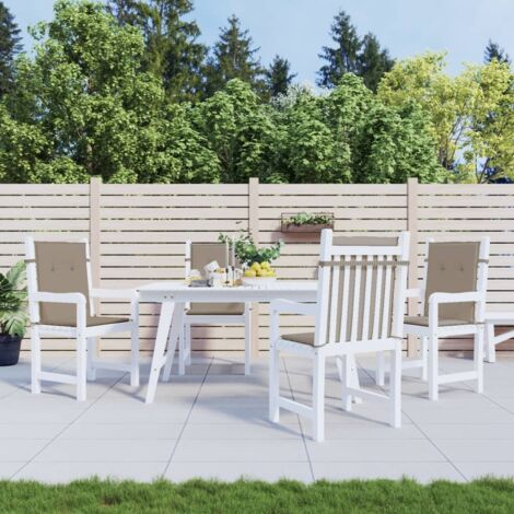 Coussins de chaise de jardin à dossier bas-Coussins de chaise de terrasse-Coussins d'extérieur lot de 4 taupe