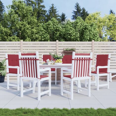 Coussins de chaise de jardin à dossier bas-Coussins de chaise de terrasse-Coussins d'extérieur lot de 6