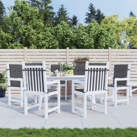 Coussins de chaise de jardin à dossier bas-Coussins de chaise de terrasse-Coussins d'extérieur lot de 6 anthracite