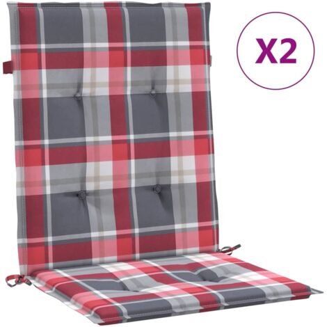 Coussins de chaise de jardin à dossier bas lot de 2