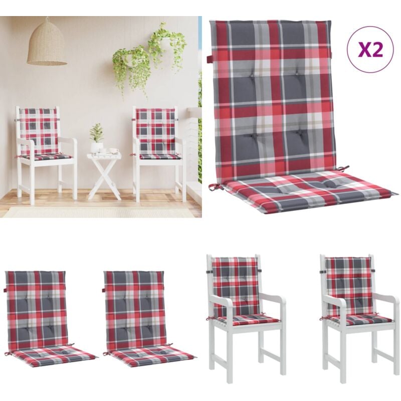 Coussins de chaise de jardin à dossier bas lot de 2 - Coussins De Chaise - Coussin Exterieur - Coussin Jardin - Fauteuil De Jardin - Décorations
