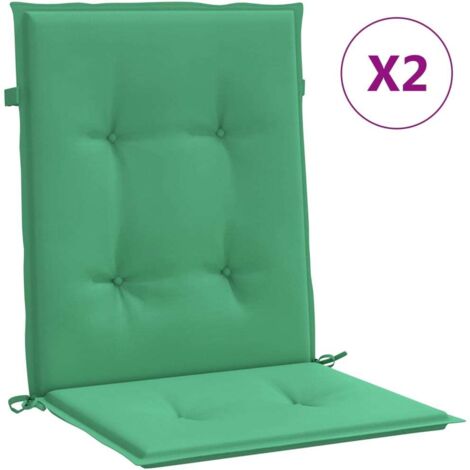 Coussins de chaise de jardin à dossier bas lot de 2 vert