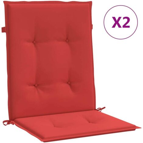 Coussins de chaise de jardin à dossier bas lot de 2，Coussins d'extérieur rouge CFW845083