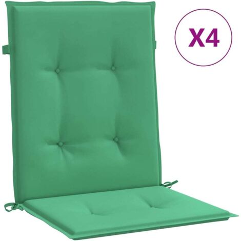 Coussins de chaise de jardin à dossier bas lot de 4 vert