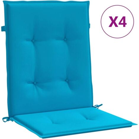 Coussins de chaise de jardin à dossier bas lot de 4，Coussins d'extérieur bleu CFW366335