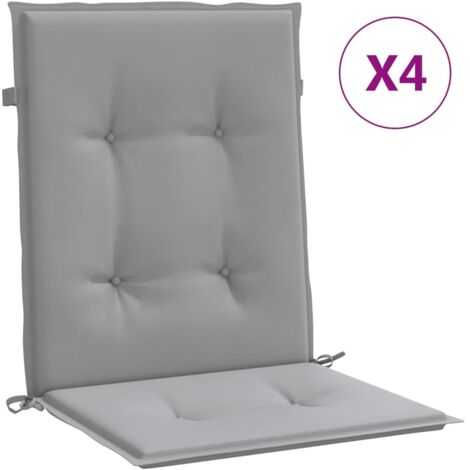 Coussins de chaise de jardin à dossier bas lot de 4，Coussins d'extérieur gris CFW740983