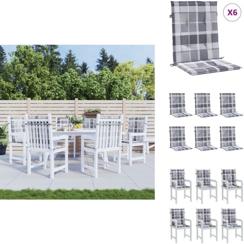 Coussins de chaise de jardin à dossier bas lot de 6 - Coussin De Chaise - Coussin Exterieur - Coussin Jardin - Coussin Confortable - Coussin Design