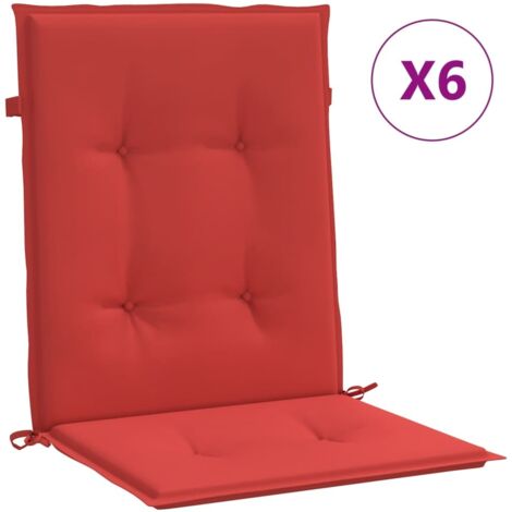 Coussins de chaise de jardin à dossier bas lot de 6，Coussins d'extérieur rouge CFW662062