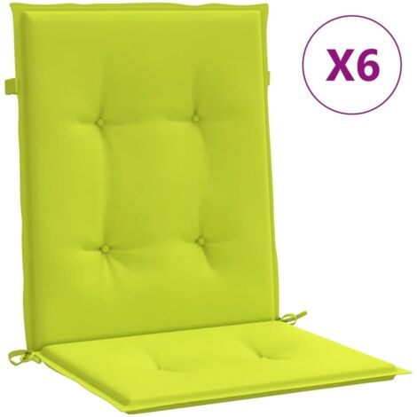 Coussins de chaise de jardin à dossier bas lot de 6，Coussins d'extérieur vert vif CFW233786