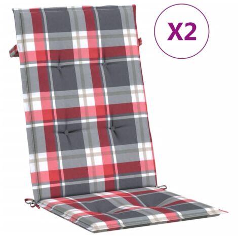 Coussins de chaise de jardin à dossier haut lot de 2,Coussins d'extérieur 120x50x3cm CFW607547