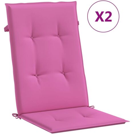 Coussins de chaise de jardin à dossier haut lot de 2，Coussins d'extérieur rose tissu CFW425924