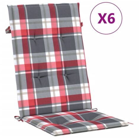Coussins de chaise de jardin à dossier haut lot de 6,Coussins d'extérieur 120x50x3cm CFW687430