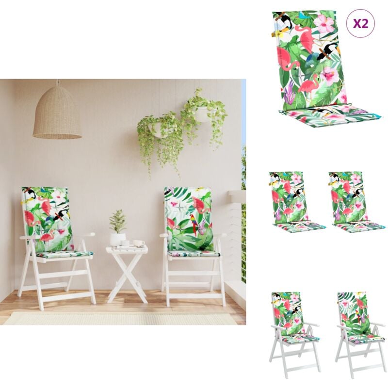 Coussins de chaise de jardin dossier haut lot de 2 multicolore - Coussins De Chaise - Coussins De Jardin - Cushions Exterieurs - Décorations