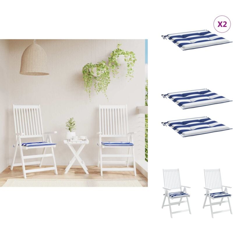 Coussins de chaise de jardin lot de 2 50x50x3 cm tissu - Coussin De Chaise - Coussin Exterieur - Coussin Jardin - Coussin Confortable - Coussin Design