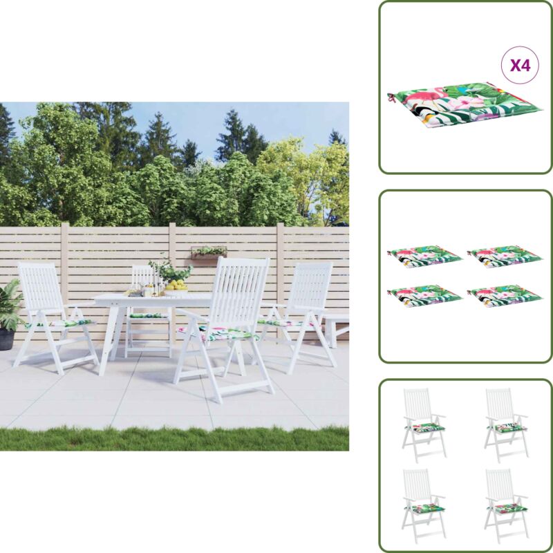 Coussins de chaise de jardin lot de 4 multicolore 50x50x3 cm - Coussin De Chaise - Coussin Exterieur - Coussin Jardin - Coussin Décoratif - Coussin