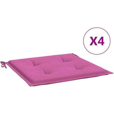 Coussins de chaise de jardin lot de 4,Coussins d'extérieur rose 50x50x4 cm tissu CFW130936