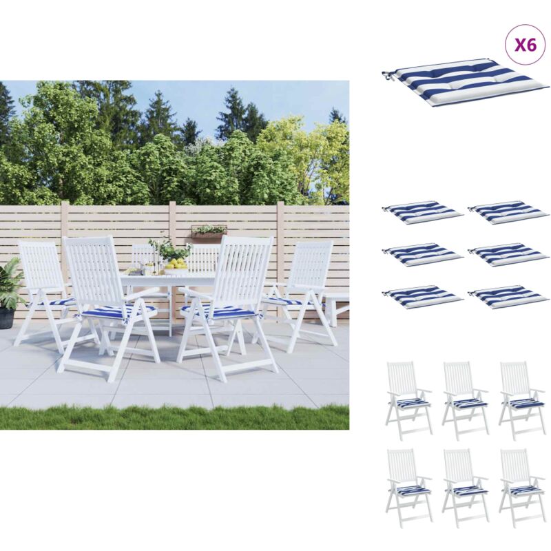 Coussins de chaise de jardin lot de 6 40x40x3 cm tissu - Coussin De Chaise - Coussin Exterieur - Coussin Jardin - Coussin Décoratif - Coussin