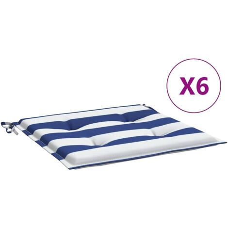 Coussins de chaise de jardin lot de 6 40x40x4 cm tissu