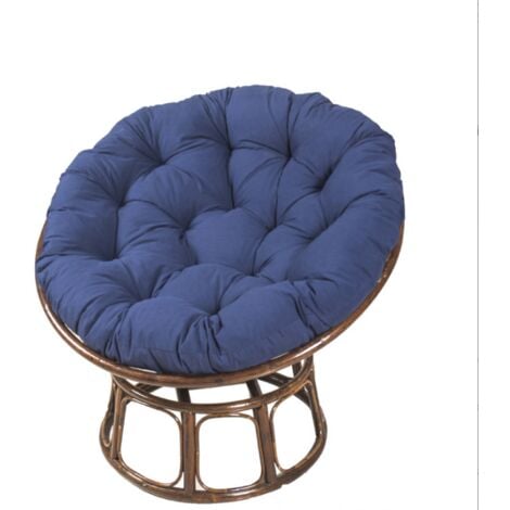 coussins de chaise d'extérieur coussin de siège rembourré coussin de siège suspendu hamac hamac rond balançoire siège balançoire oiseau coussin -Marine 50×50CM