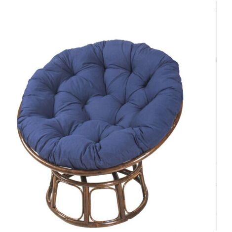 coussins de chaise d'extérieur coussin de siège rembourré coussin de siège suspendu hamac hamac rond balançoire siège balançoire oiseau coussin -Marine 50×50CM