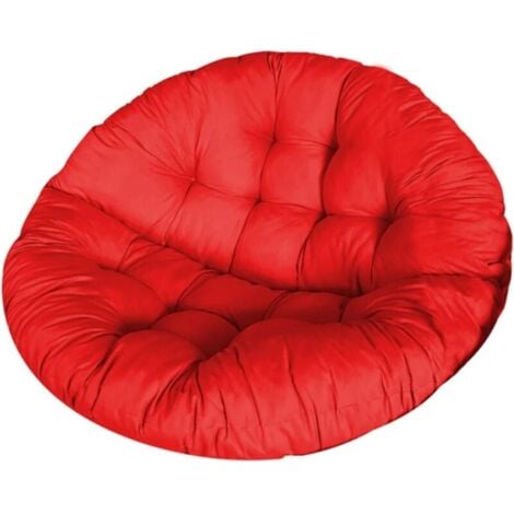 Coussins de chaise d'extérieur coussin de siège rembourré coussin de siège suspendu hamac hamac rond balançoire siège balançoire siège oiseau chaise rond-rouge 60x60CM
