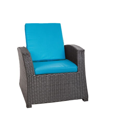 Coussins de chaise en résine tressée 56x52x7cm Lot de 6 coussins de chaise, Extérieur Coussin avec dossierCoussin de fauteuil de jardin Bleu