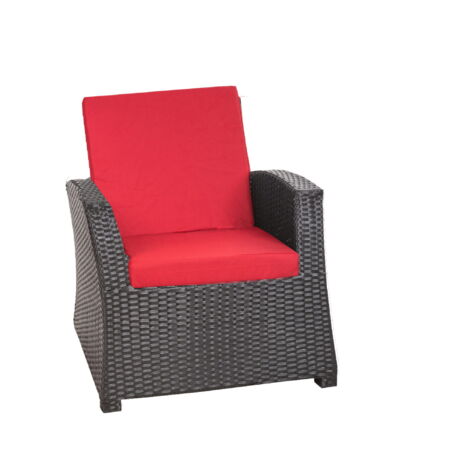 Coussins de chaise en résine tressée 56x52x7cm Lot de 6 coussins de chaise, Extérieur Coussin avec dossierCoussin de fauteuil de jardin Rouge
