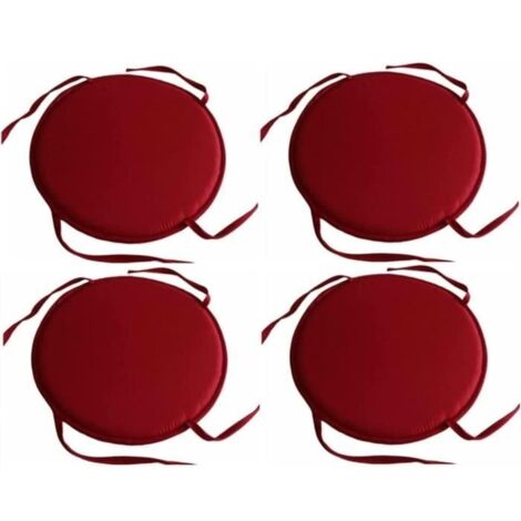 Coussins de Chaise extérieure intérieure Ensemble de 4, Coussin de siège Coussins de Chaise Ronde avec Cravates