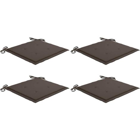 Coussins de chaise jardin lot de 4,Coussins d'extérieur taupe 40x40x4cm tissu oxford CFW212878