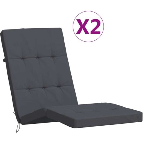 Coussins de chaise longue lot de 2 anthracite tissu oxford