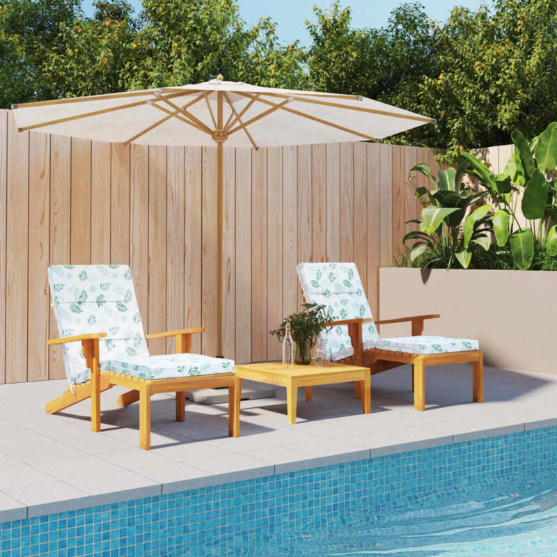 Vidaxl - Coussins de chaise longue lot de 2 motif de feuilles