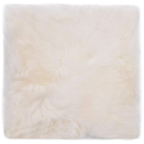 Coussins de chaise lot de 2 Blanc Peau de mouton véritable