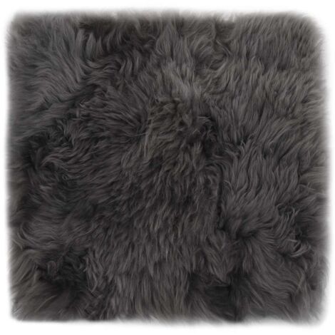Coussins de chaise lot de 2 Gris clair 40x40cm Mouton véritable