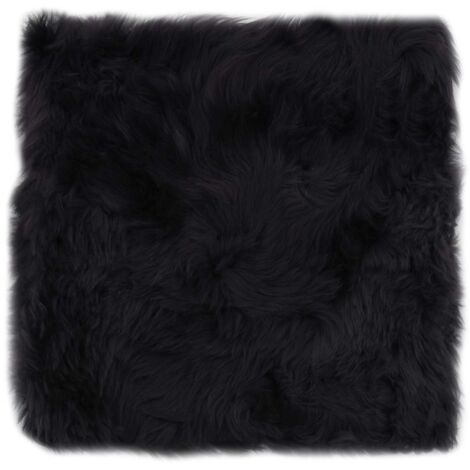 Coussins de chaise lot de 2 Gris foncé Mouton véritable