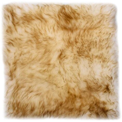 Coussins de chaise lot de 2 Mélange de marron Mouton véritable
