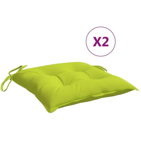 Coussins de chaise lot de 2,Coussins d'extérieur vert brillant 40x40x7 cm CFW983711